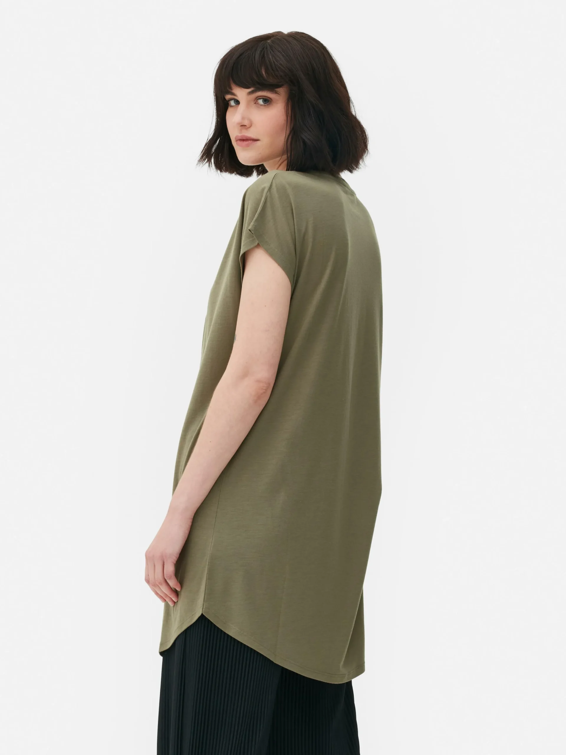 T-shirt Long à Col Ras-du-cou