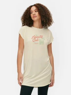 T-shirt Long à Col Ras-du-cou