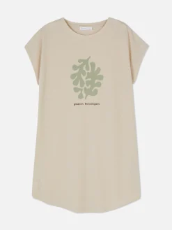 T-shirt Long à Col Ras-du-cou