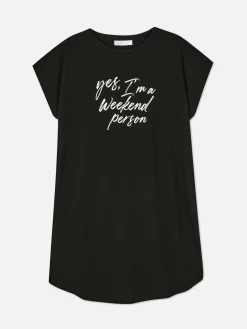 T-shirt Long à Col Ras-du-cou