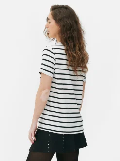 T-shirt Rayé à Col Ras-du-cou