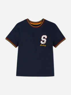 T-shirt Style Universitaire à Manches Courtes