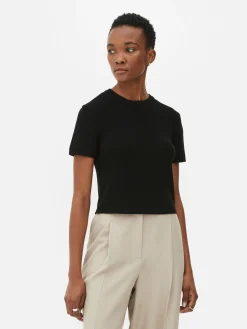 T-shirt Tricoté à Col Rond