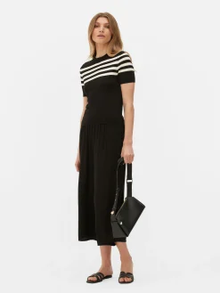 T-shirt Tricoté à Manches Courtes