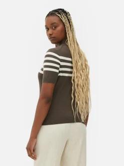 T-shirt Tricoté à Manches Courtes