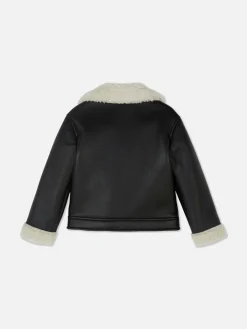 Veste De Motard Effet Mouton Retourné