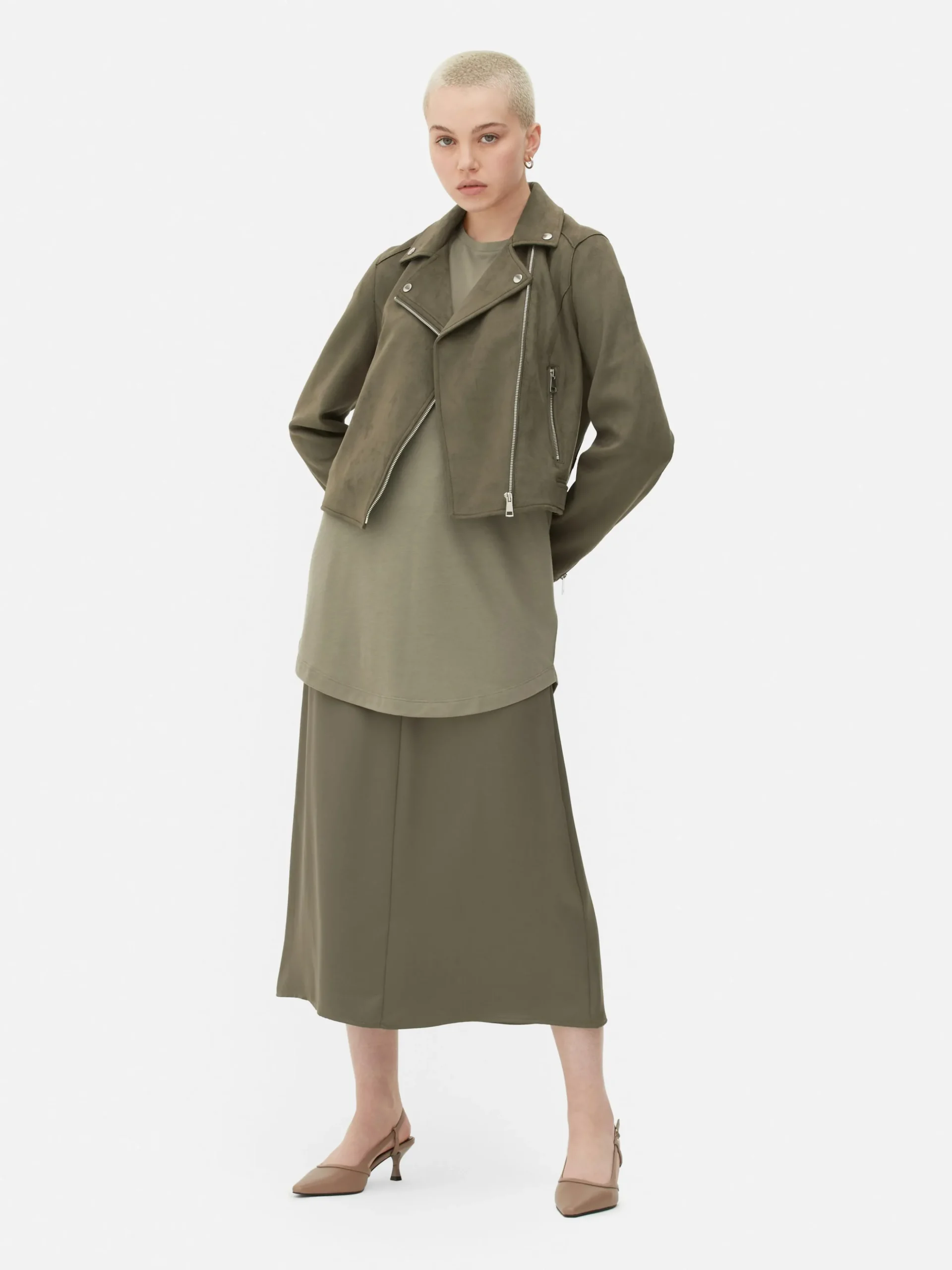 Veste De Motard Imitation Daim