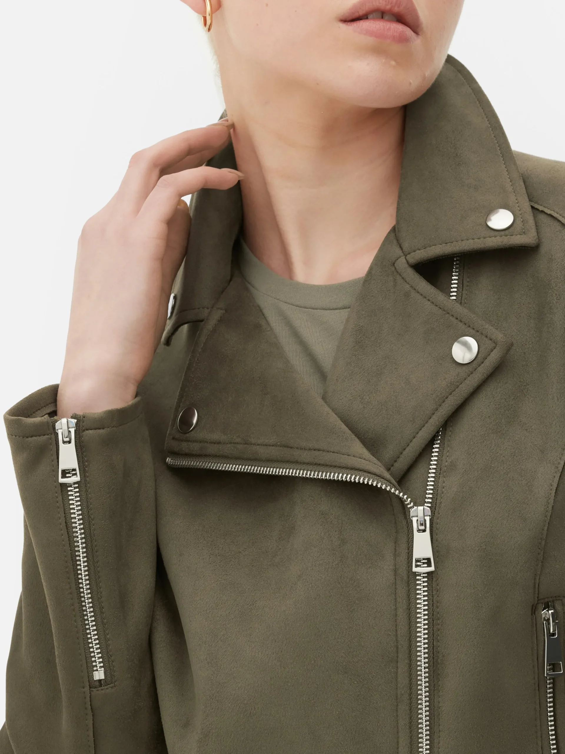 Veste De Motard Imitation Daim