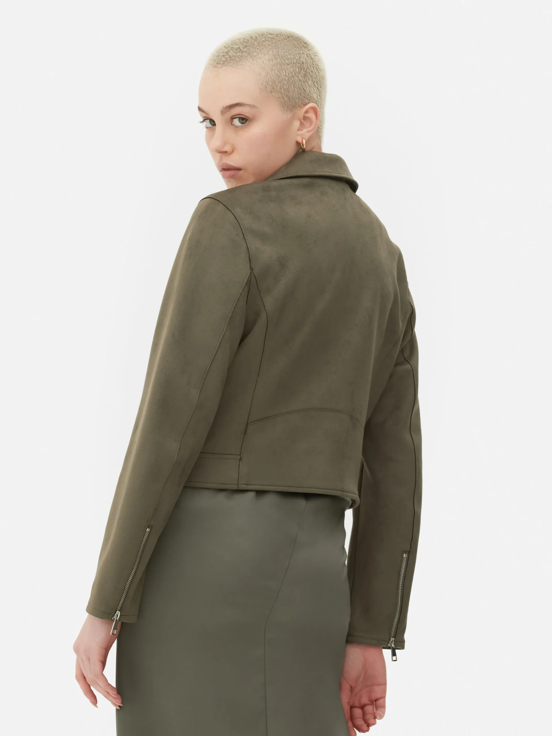 Veste De Motard Imitation Daim