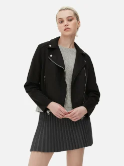 Veste De Motard Imitation Daim