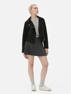 Veste De Motard Imitation Daim