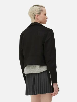 Veste De Motard Imitation Daim