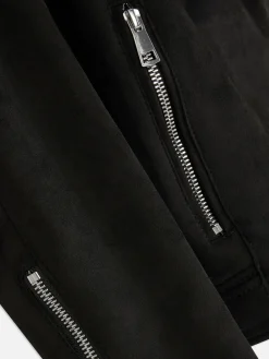 Veste De Motard Imitation Daim