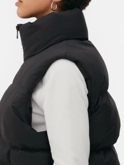 Veste Sans Manche Matelassée à Col Cheminée