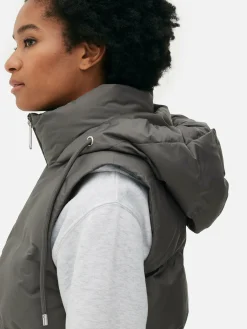 Veste Sans Manches Matelassée à Capuche