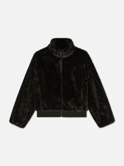 Veste Zippée En Fausse Fourrure